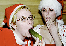 Santa eats a pickle